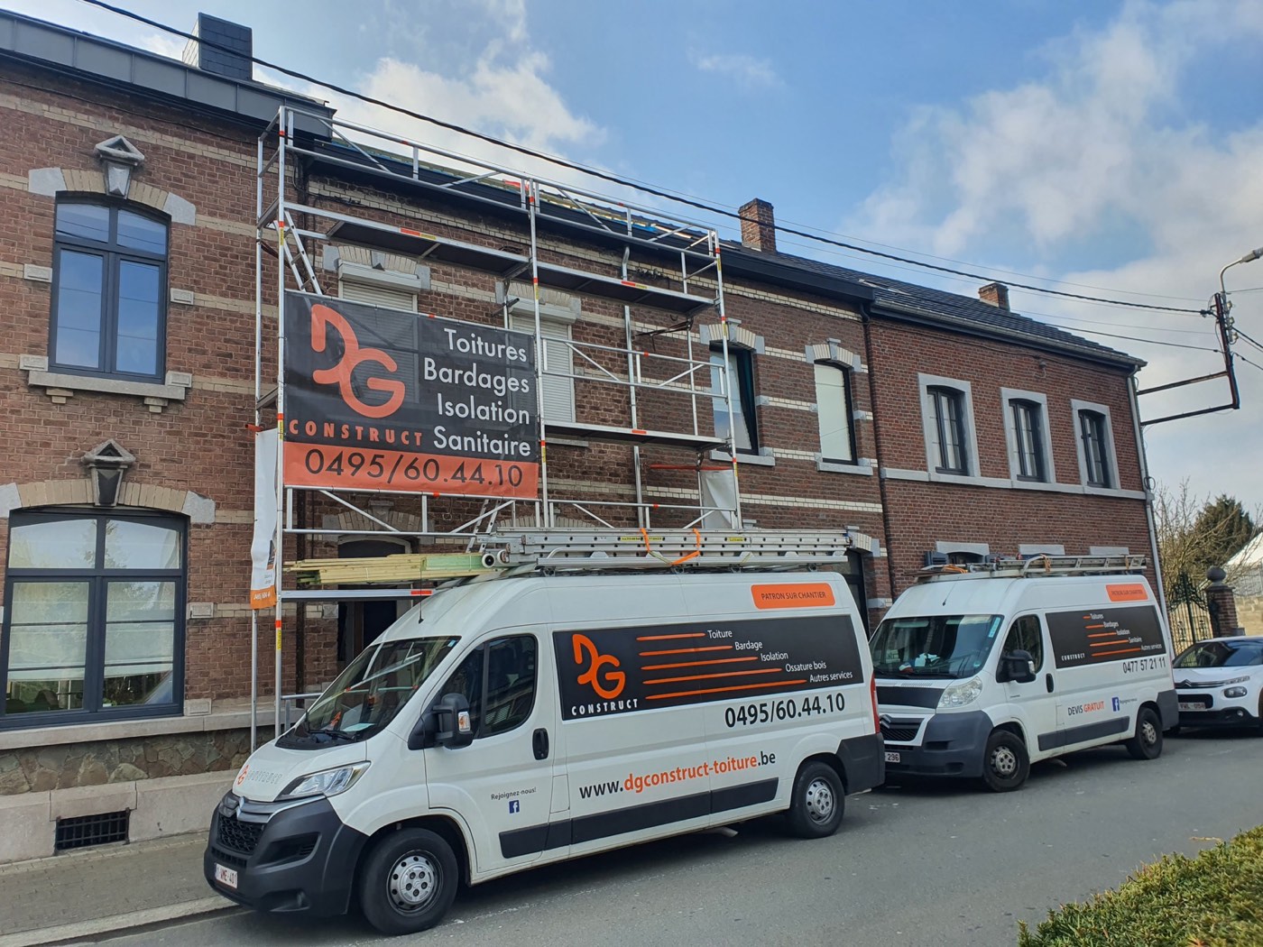 Chantier de toiture DG Construct